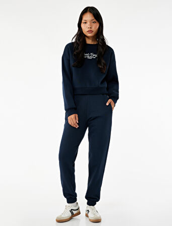 Yüksek Bel Rahat Kalıp Cepli Jogger Eşofman Altı