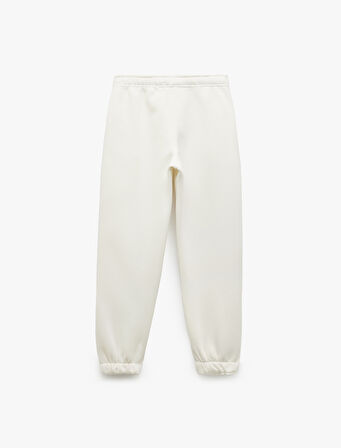 Üç İplik Şardonlu Cepli Bağcıklı Baskılı Rahat Kalıp Jogger Eşofman Altı