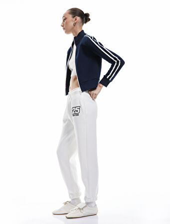 Üç İplik Şardonlu Cepli Bağcıklı Baskılı Rahat Kalıp Jogger Eşofman Altı