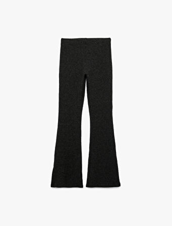 Kaşkorse Kumaş Viskon Karışımlı İspanyol Paça Yüksek Bel Pantolon