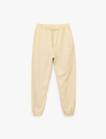 Viskon Karışımlı Rahat Kalıp Cep Detaylı Beli Bağcıklı Jogger Eşofman Altı