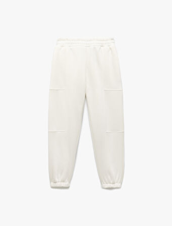 Üç İplik Şardonlu Cep Detaylı Yüksek Bel Jogger Eşofman Altı