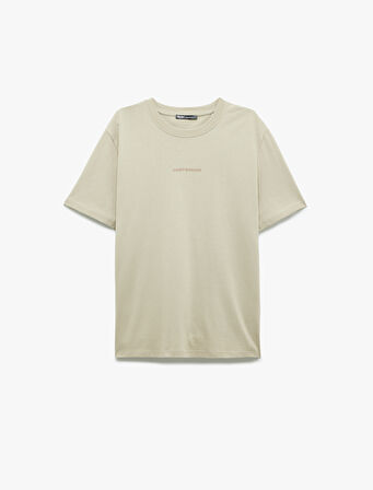 Pamuklu Bisiklet Yaka Regular Fit Kısa Kollu Baskılı Tişört