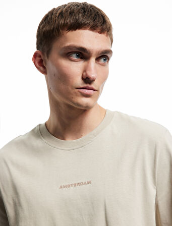 Pamuklu Bisiklet Yaka Regular Fit Kısa Kollu Baskılı Tişört