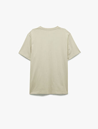 Pamuklu Bisiklet Yaka Regular Fit Kısa Kollu Baskılı Tişört