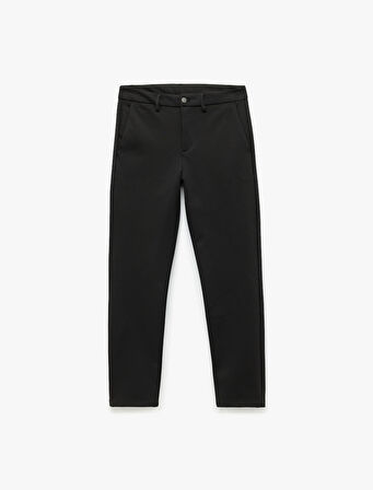 Cep Detaylı Düğmeli Slim Fit Kumaş Pantolon
