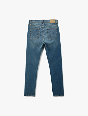 Normal Bel Yıpratmalı Pamuklu Slim Fit Jean Pantolon - Brad Jean