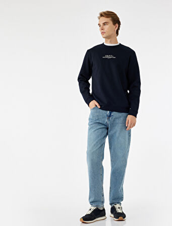 Normal Bel Pamuklu Vintage Straight Fit Jean Pantolon