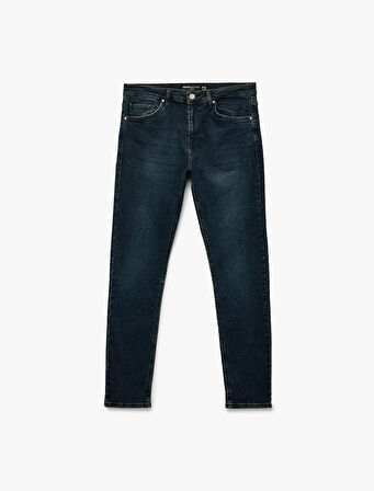 Normal Bel Pamuklu Slim Fit Jean Pantolon - Brad Jean
