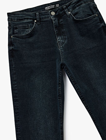 Cepli Straight Fit Düz Paça Jean Pantolon - Straight Fit Mark Jeans