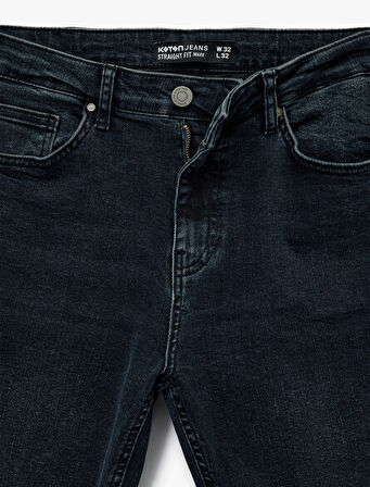 Cepli Straight Fit Düz Paça Jean Pantolon - Straight Fit Mark Jeans