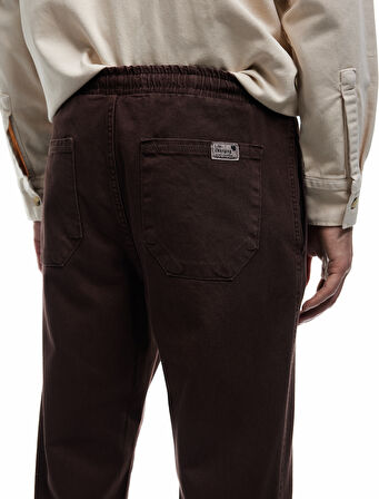 Cep Detaylı Pamuklu Straight Fit Beli Bağcıklı Gabardin Pantolon