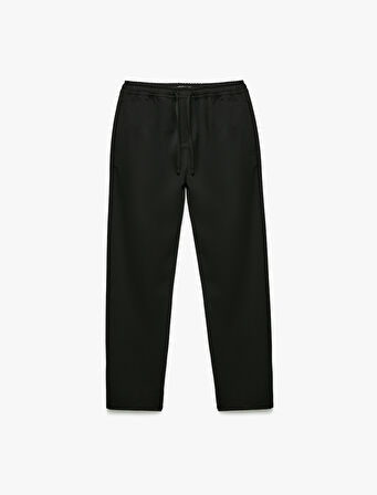 Viskon Karışımlı Cep Detaylı Beli Bağcıklı Pantolon