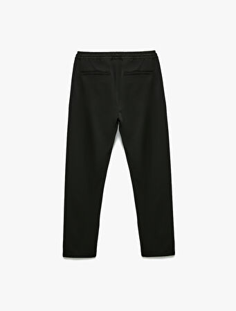 Viskon Karışımlı Cep Detaylı Beli Bağcıklı Pantolon