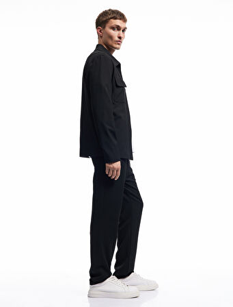 Viskon Karışımlı Cep Detaylı Beli Bağcıklı Pantolon