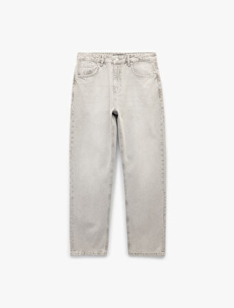 Pamuklu Normal Bel Vintage Straight Fit Jean Pantolon