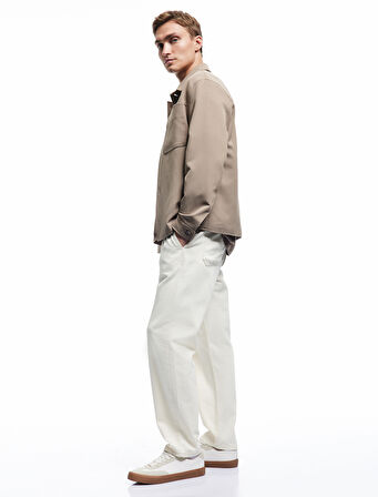 Pamuklu Oversize Cep Detaylı Bol Beli Bağcıklı Jean Pantolon