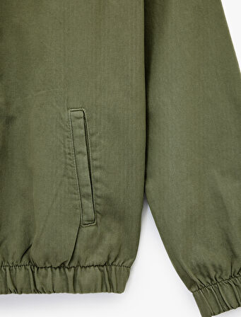 Pamuklu Cepli Uzun Kollu Fermuarlı Oversize Kapşonlu Jean Ceket