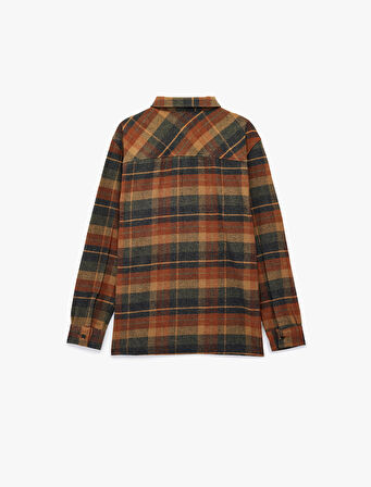 Regular Fit Uzun Kollu Düğmeli Klasik Yaka Oduncu Gömlek