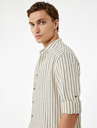 Pamuklu Regular Fit Uzun Kollu Hakim Yaka Gömlek