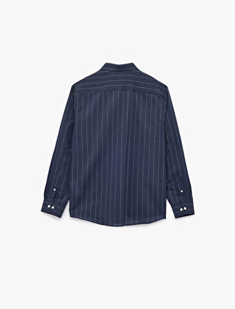 Regular Fit Klasik Yaka Uzun Kollu Pamuklu Poplin Gömlek