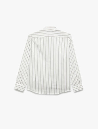 Regular Fit Uzun Kollu Klasik Yaka Pamuklu Poplin Gömlek