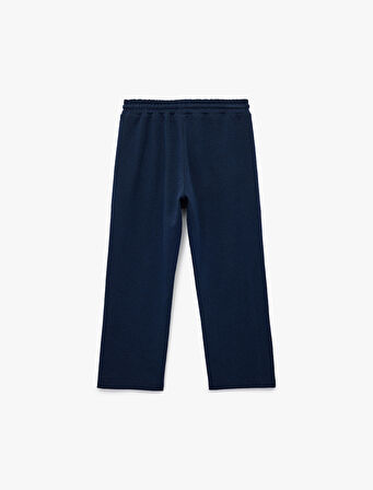 Cepli Beli Bağlamalı Çizgili Baskılı Loose Fit Eşofman Altı