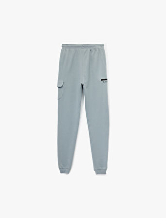 Şardonlu Cepli Beli Bağcıklı Pamuklu Jogger Eşofman Altı