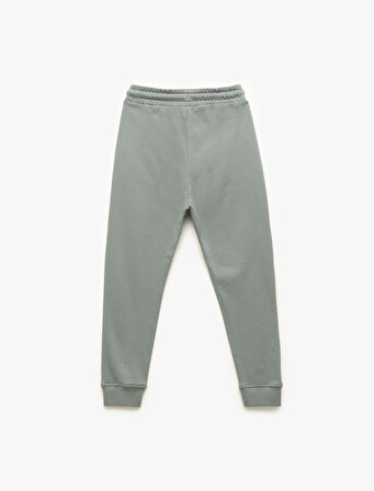 Baskılı Beli Bağlamalı Pamuklu Eşofman Altı