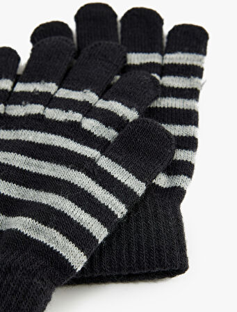 Triko Çizgili Eldiven