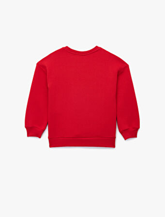 Bisiklet Yaka Uzun Kollu Atatürk Baskılı Sweatshirt