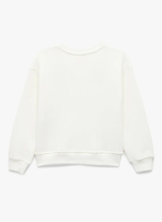 Koton Baskılı Kız Çocuk Ekru Sweatshırt 6WKG10211AK