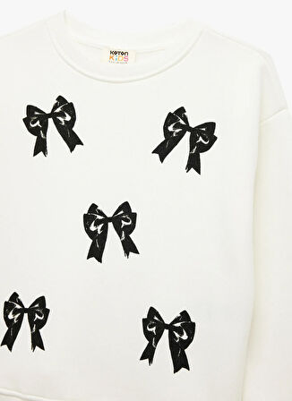 Koton Baskılı Kız Çocuk Ekru Sweatshırt 6WKG10211AK