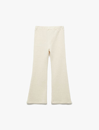 Pamuklu Beli Lastikli Basic İspanyol Paça Pantolon