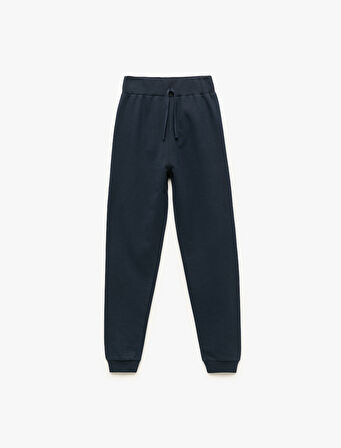 Şardonlu Pamuklu Beli Lastikli Basic Eşofman Altı