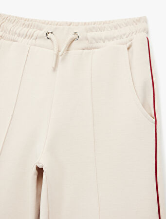 Pamuklu Beli Bağcıklı Cepli Geniş Paça Eşofman Altı