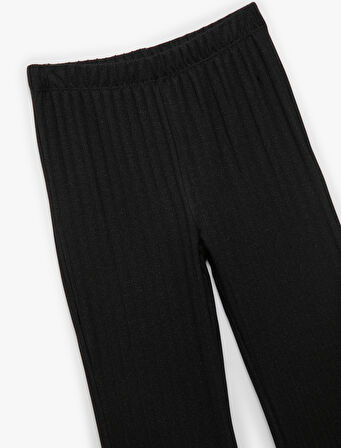 Viskon Karışımlı Beli Lastikli İspanyol Paça Pantolon