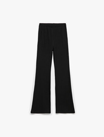 Viskon Karışımlı Beli Lastikli İspanyol Paça Pantolon