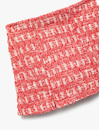 Doku Beli Lastikli Tüvit Şort Etek 