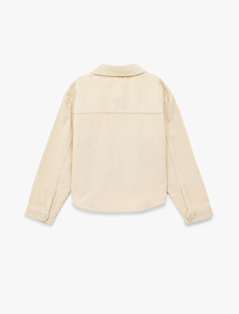 Pamuklu Uzun Kollu Oversize Kadife Gömlek