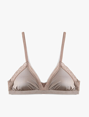 Dantel Detaylı Rahat Kalıp Desteksiz Balensiz Sütyen