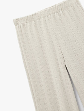 Rahat Kalıp Standart Bel Dokulu Pijama Altı