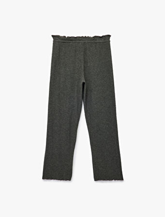 Rahat Kalıp Beli Bağlamalı Triko Pijama Altı
