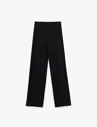 Modal Kumaş Dokulu Düz Bol Paça Pijama Altı