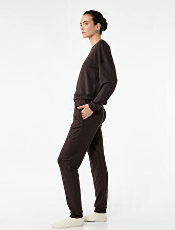Modal Kumaş Slim Fit Cepli Jogger Pijama Altı