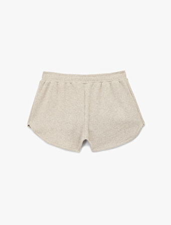 Dokulu Waffle Kumaş Mini Şort Pijama Altı
