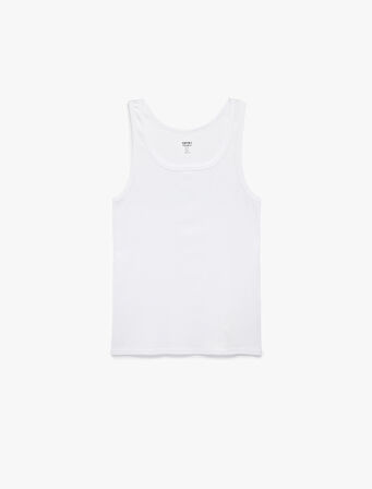 Bisiklet Yaka Kolsuz Slim Fit Ribanalı Pamuklu 2'li Atlet Seti
