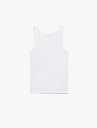 Bisiklet Yaka Kolsuz Slim Fit Ribanalı Pamuklu 2'li Atlet Seti