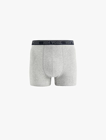 Baskılı Lastikli Basic Pamuklu 3'lü Boxer Seti