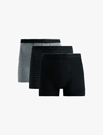 Çizgili Pamuklu 3'lü Boxer Seti
